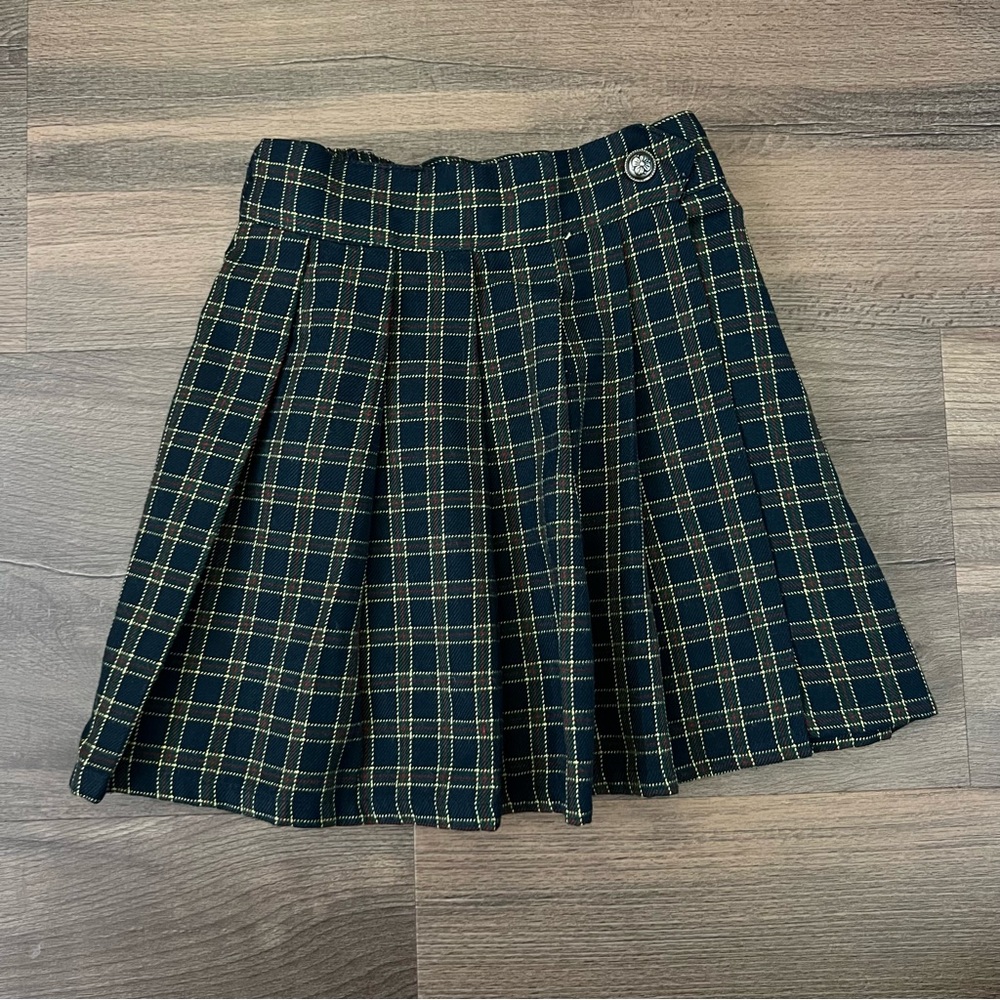 Vintage Color Circuit Girls' Plaid Pleated Skort - Blue/Green/Red - Size 5/6